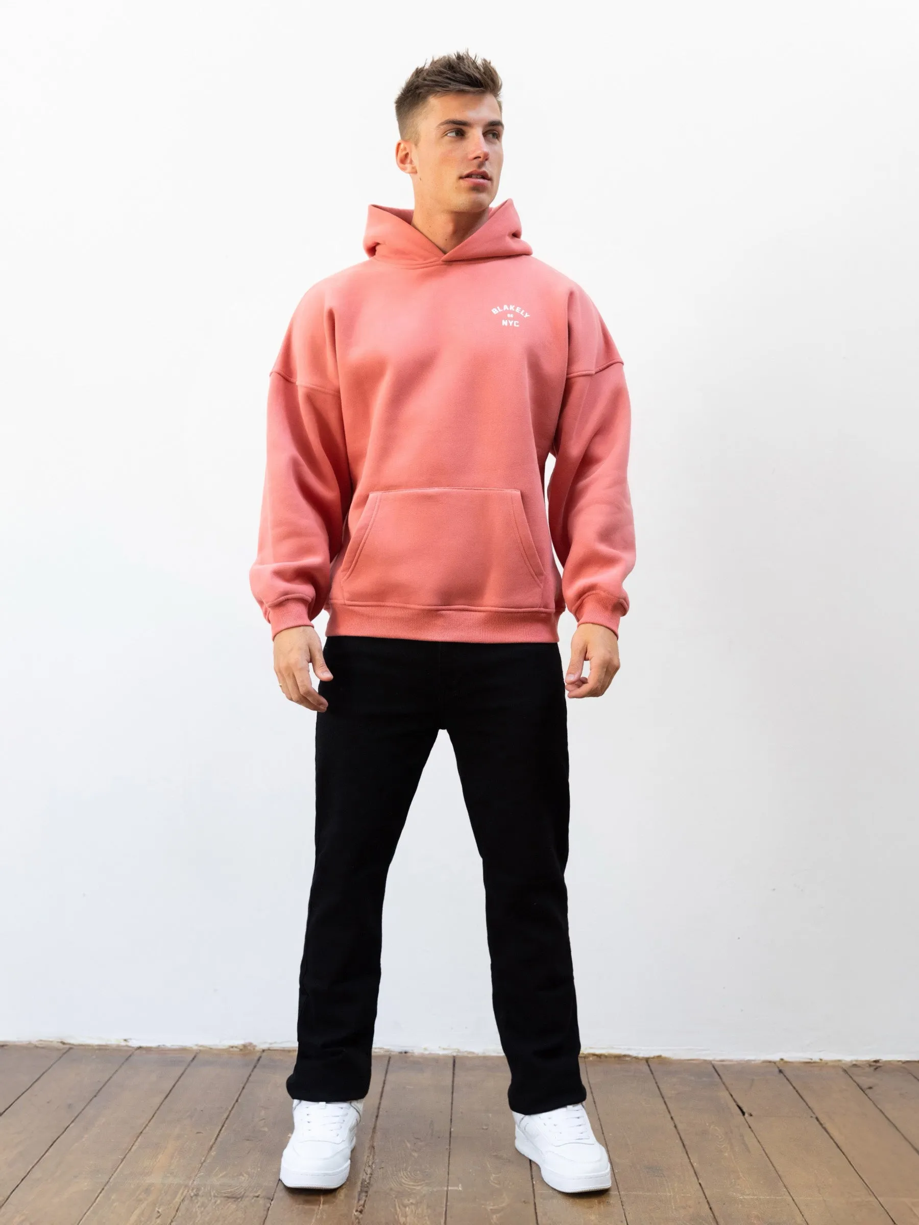 NYC Relaxed Hoodie - Coral