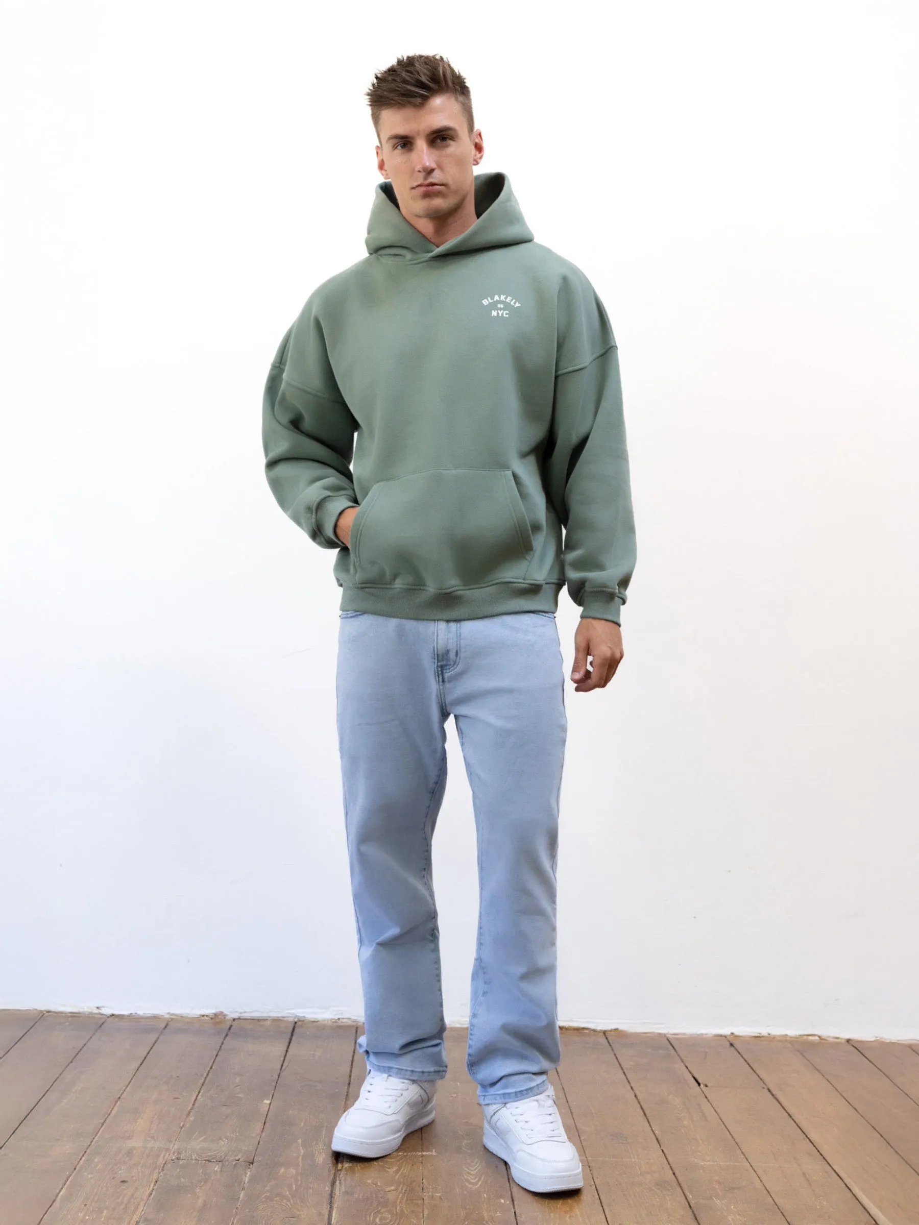 NYC Relaxed Hoodie - Sage Green