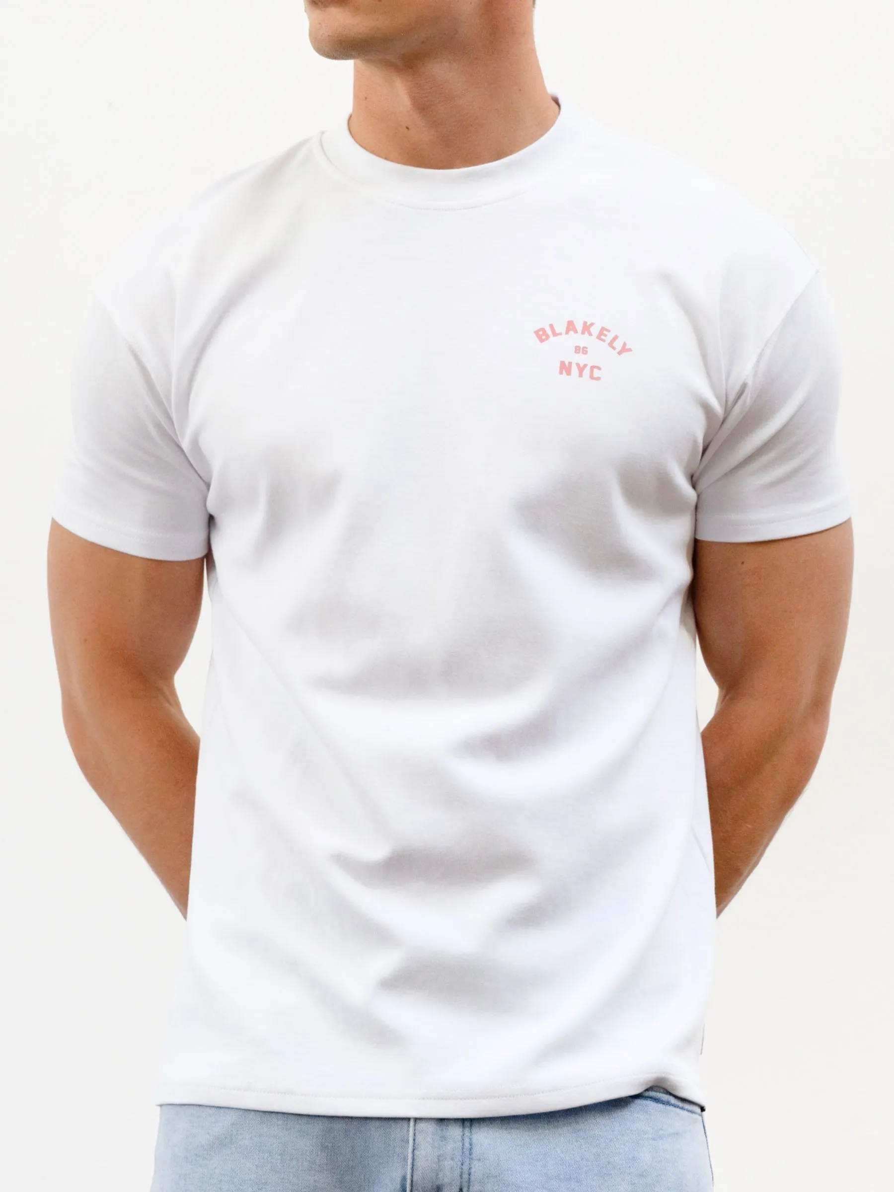 NYC Relaxed T-Shirt - White & Coral