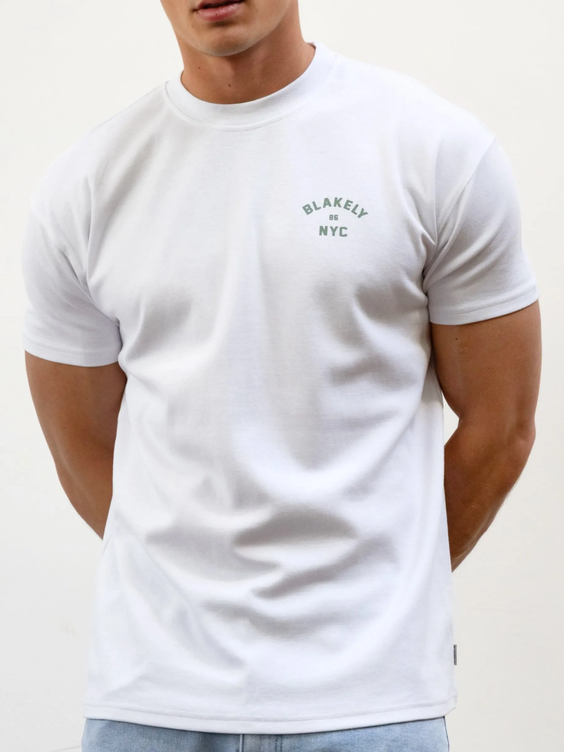 NYC Relaxed T-Shirt - White & Sage Green