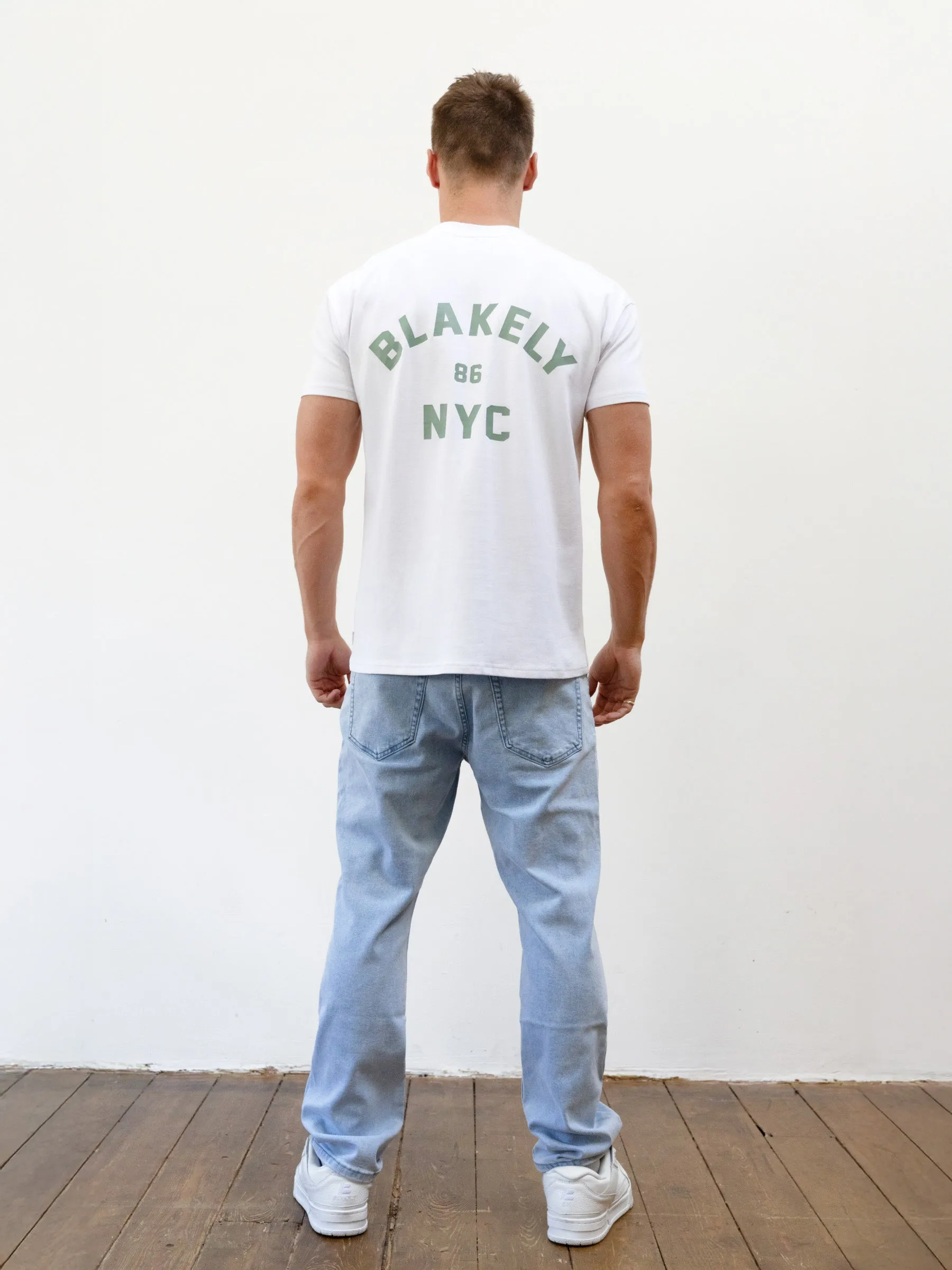 NYC Relaxed T-Shirt - White & Sage Green