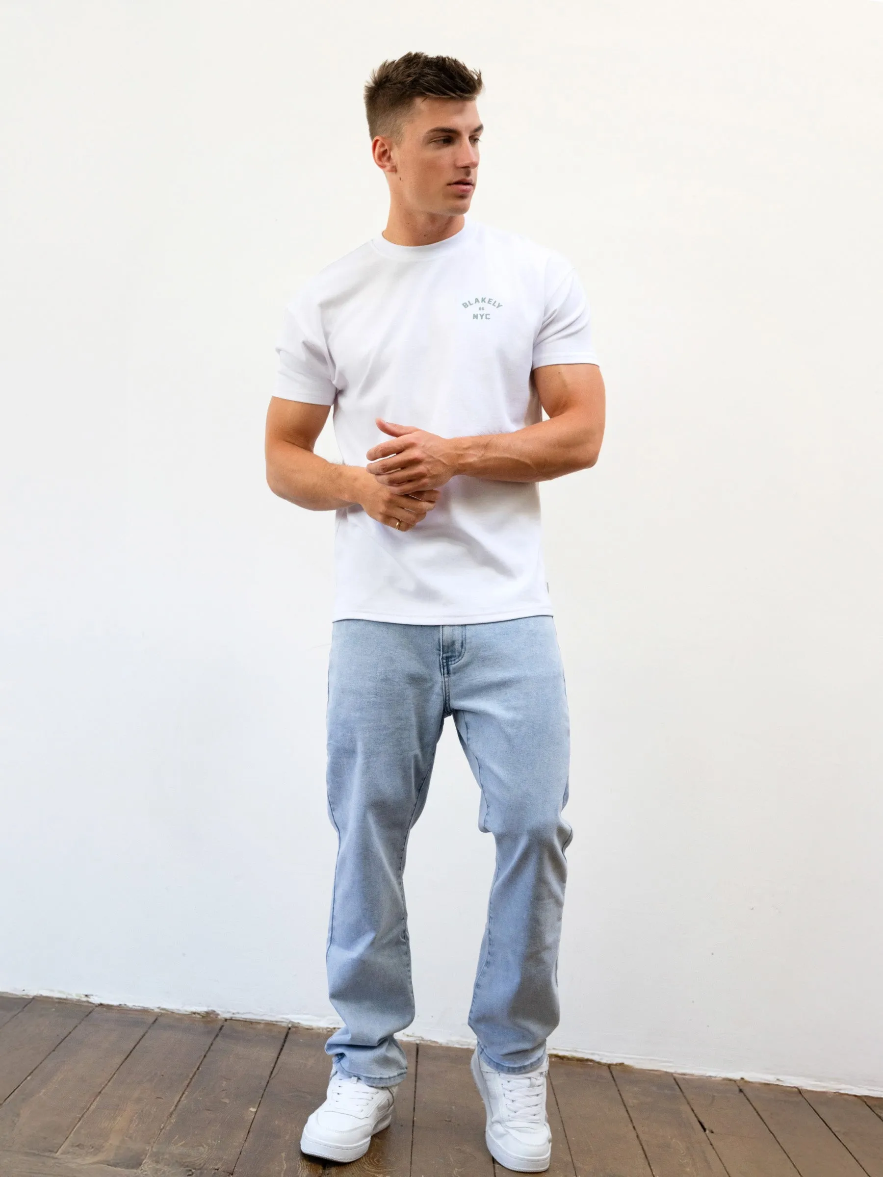 NYC Relaxed T-Shirt - White & Sage Green