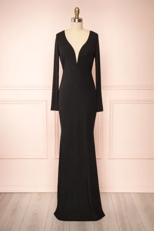Nykha | Backless Black Mermaid Dress