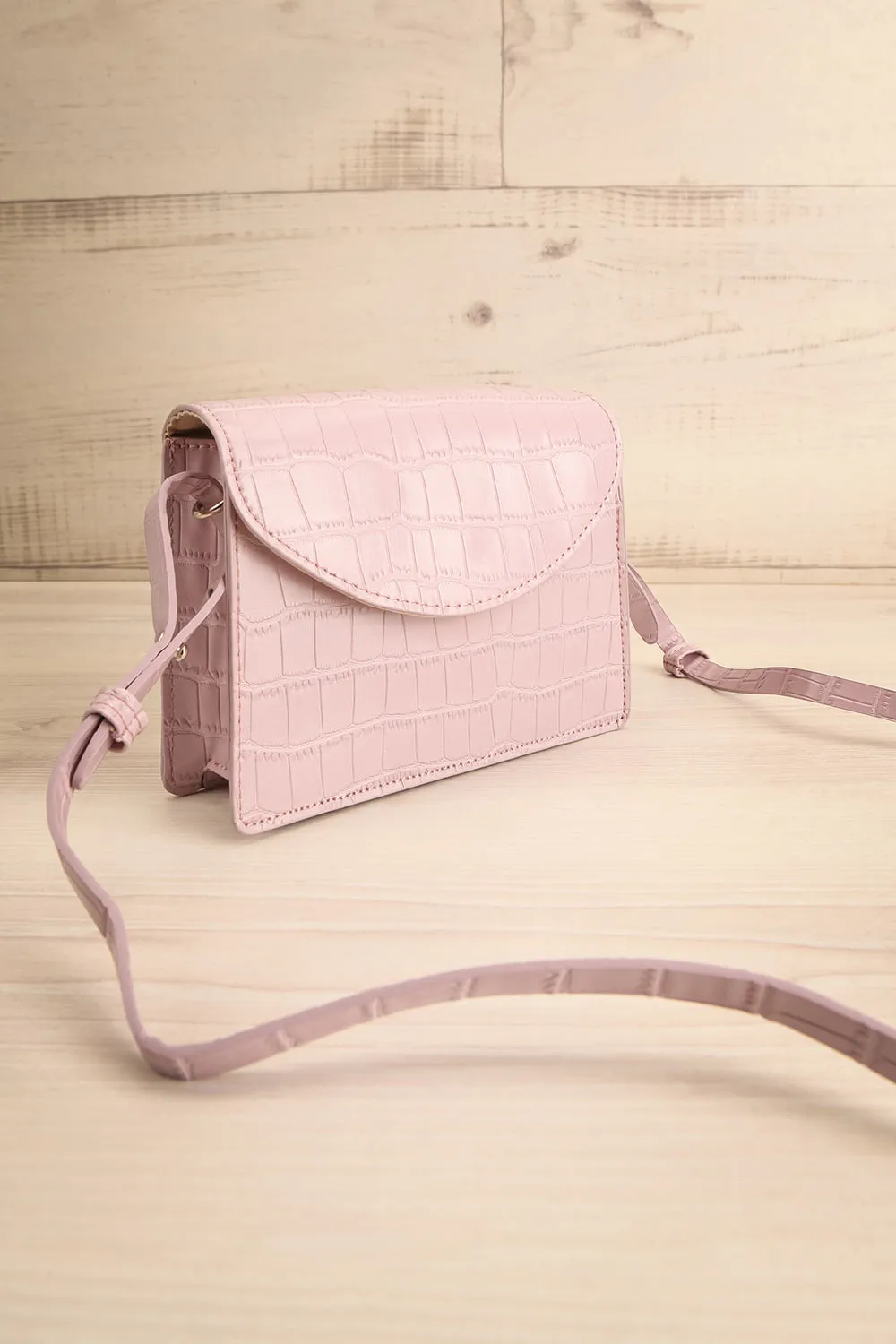 Oakland Mauve | Faux Croc Crossbody Bag