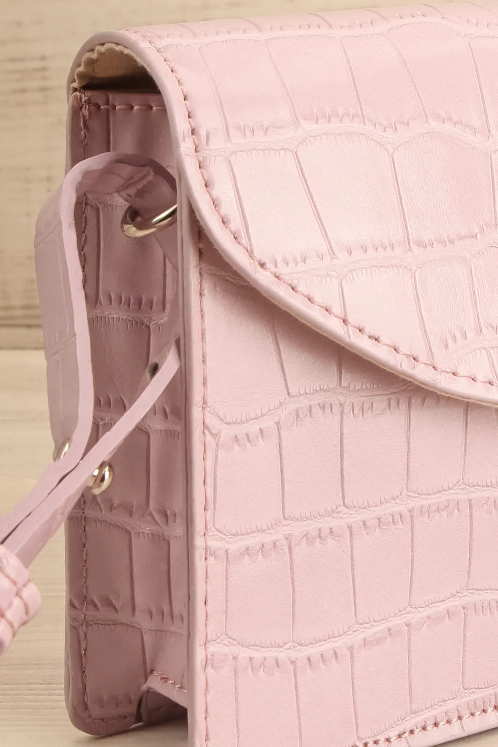 Oakland Mauve | Faux Croc Crossbody Bag