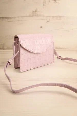 Oakland Mauve | Faux Croc Crossbody Bag