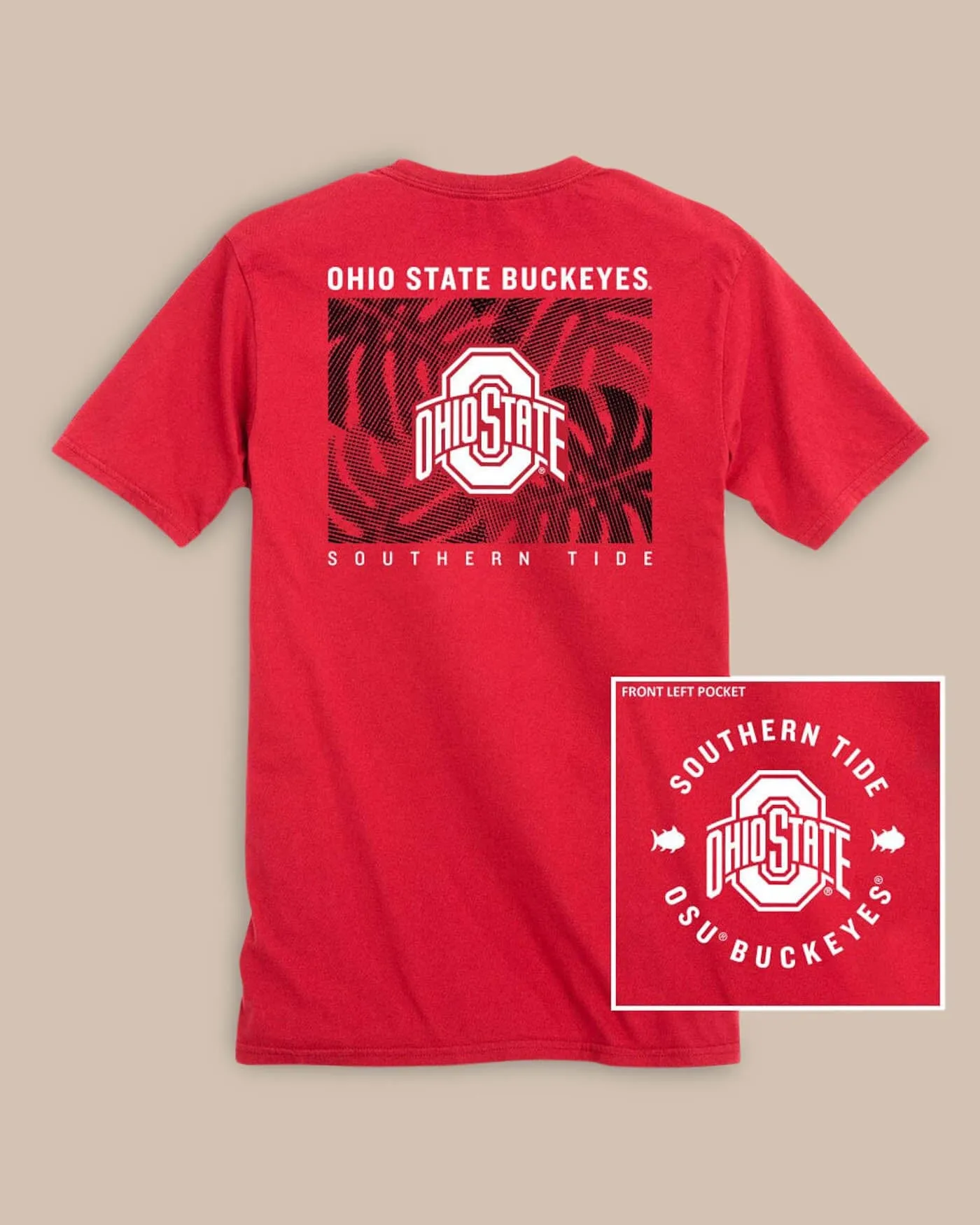 Ohio State Buckeyes Halftone Monstera T-Shirt