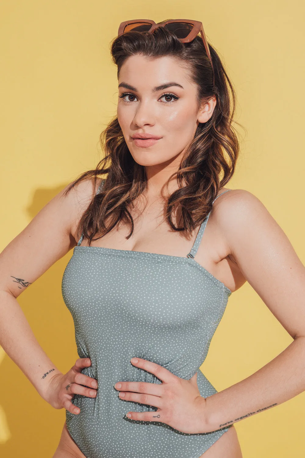 Parnu Sage | One-Piece Polka Dot Swimsuit