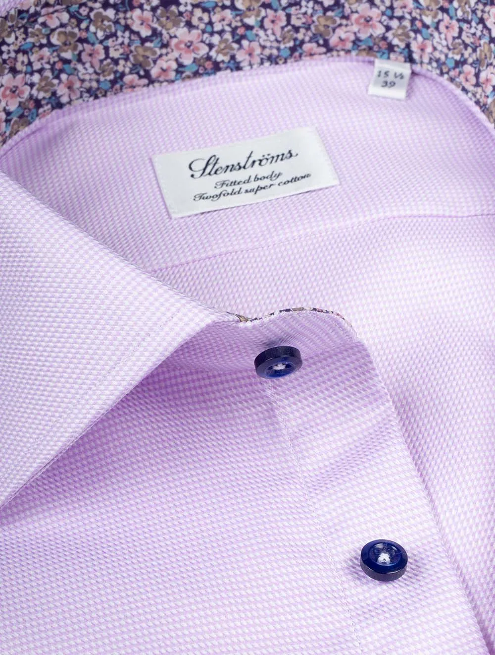 Pattern Inlay Fitted Shirt Purple