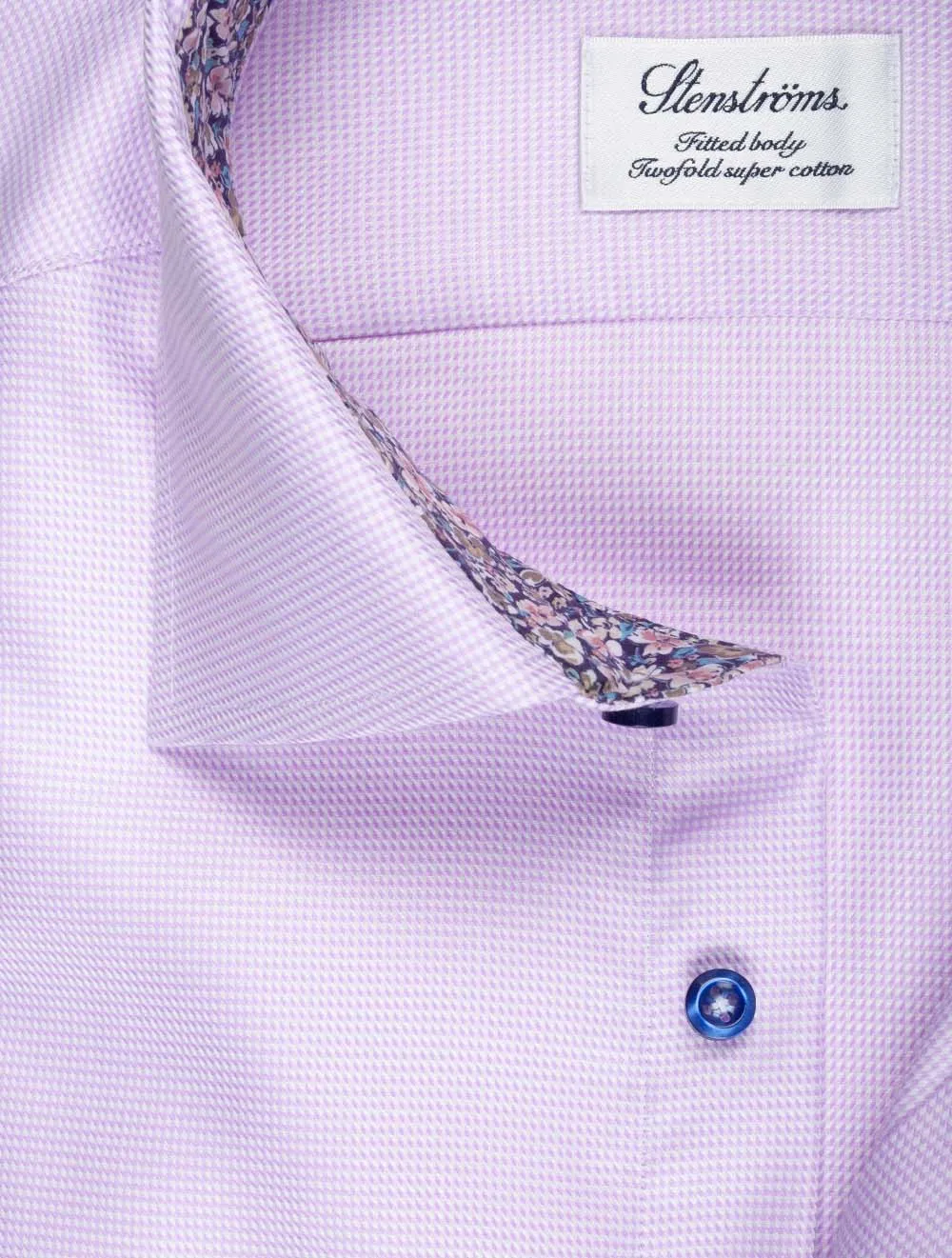 Pattern Inlay Fitted Shirt Purple