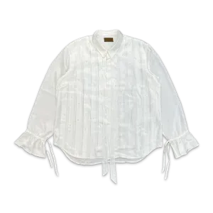 Pearl Pleated Shirt White