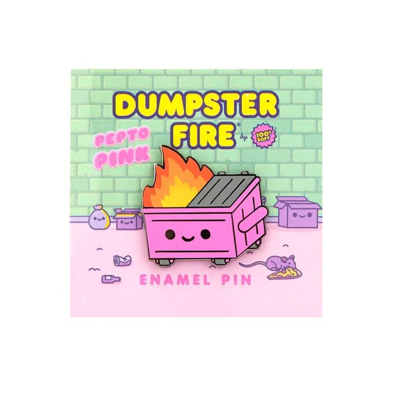 Pepto Pin Dumpster Fire Enamel Pin
