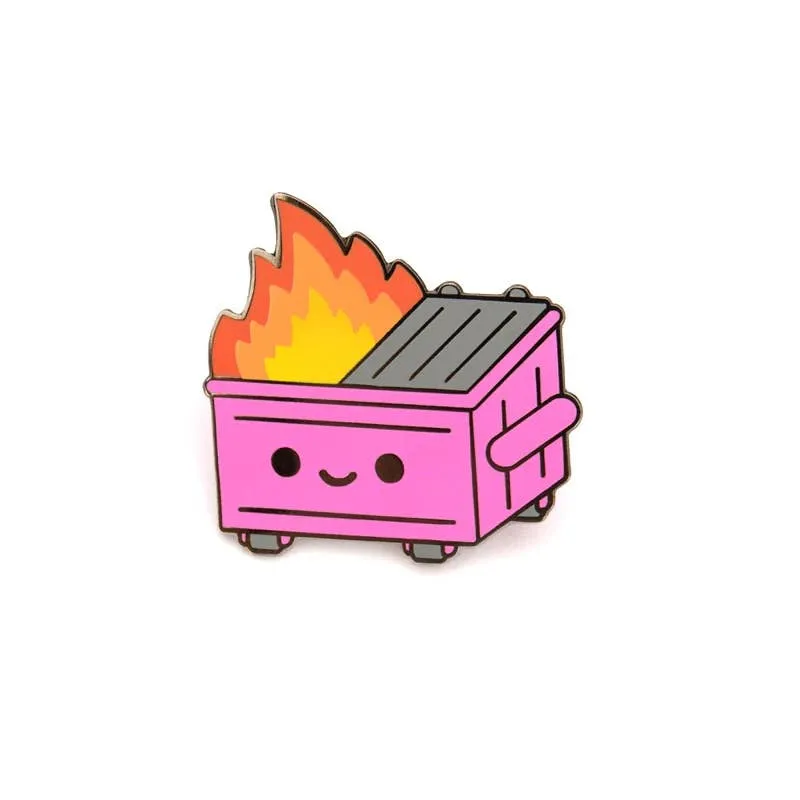 Pepto Pin Dumpster Fire Enamel Pin