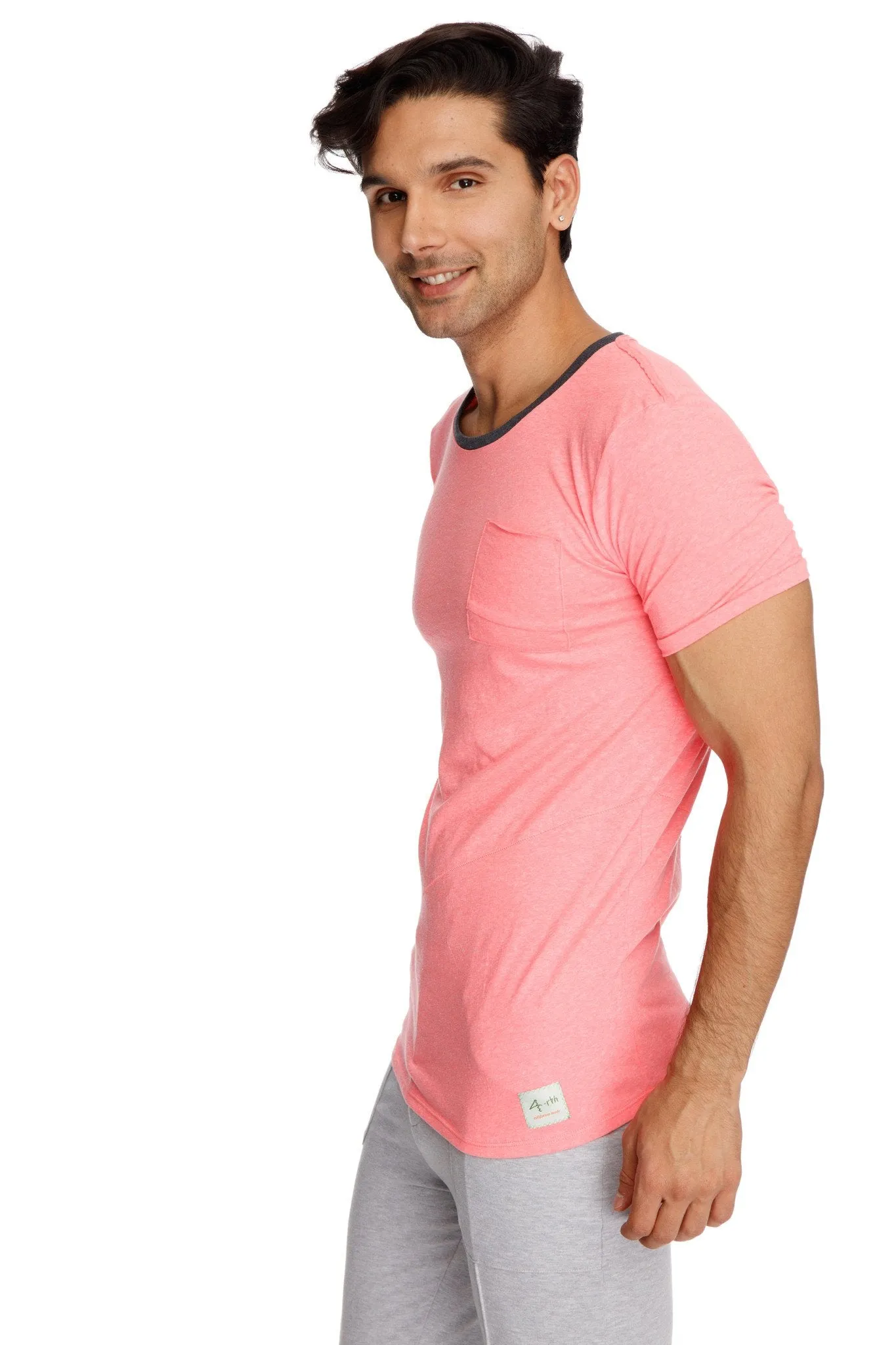 Perfect Pocket Crew-Neck Tee (Coral Slub)