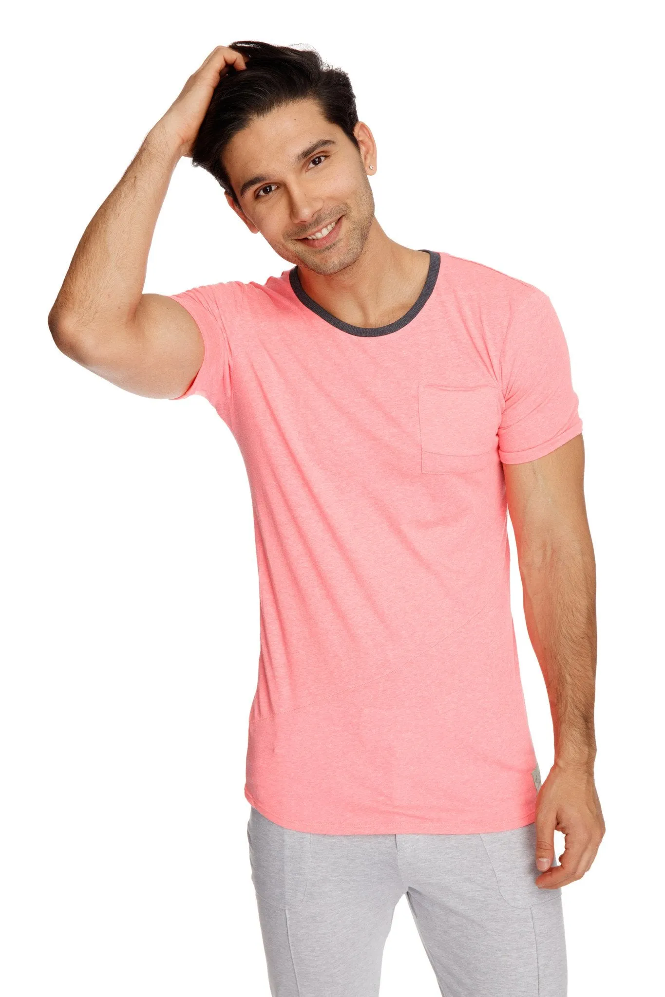 Perfect Pocket Crew-Neck Tee (Coral Slub)