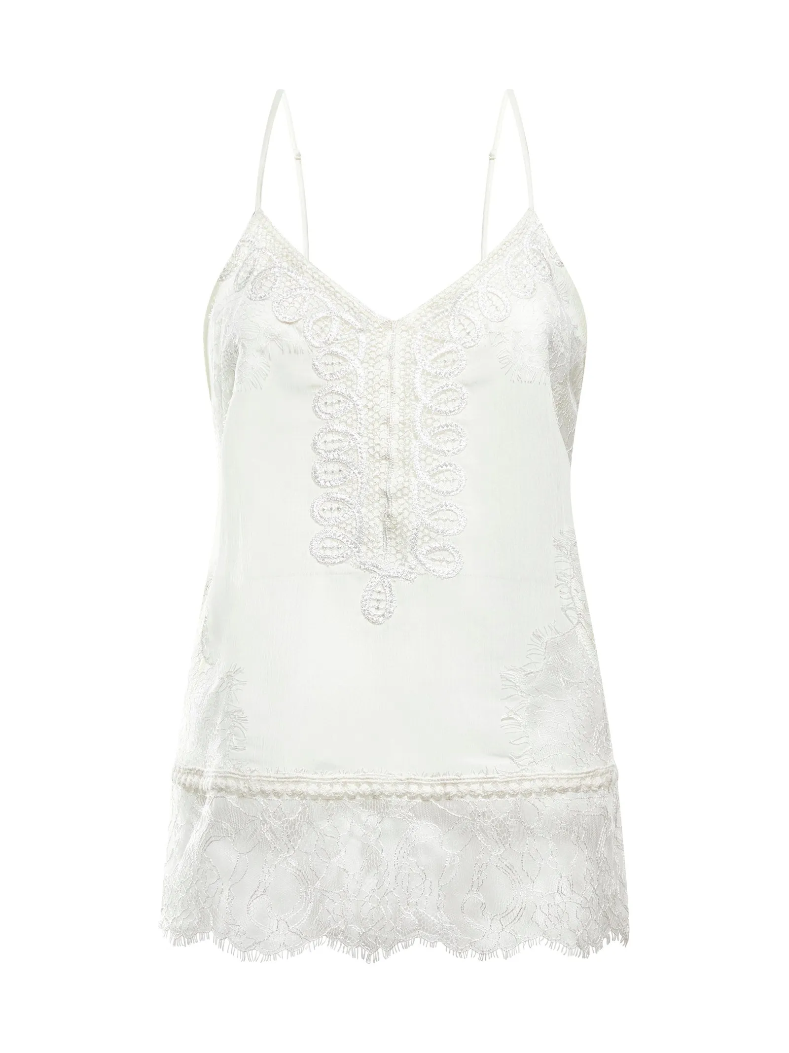 Pinko Lace Detailed Spaghetti Strap Top