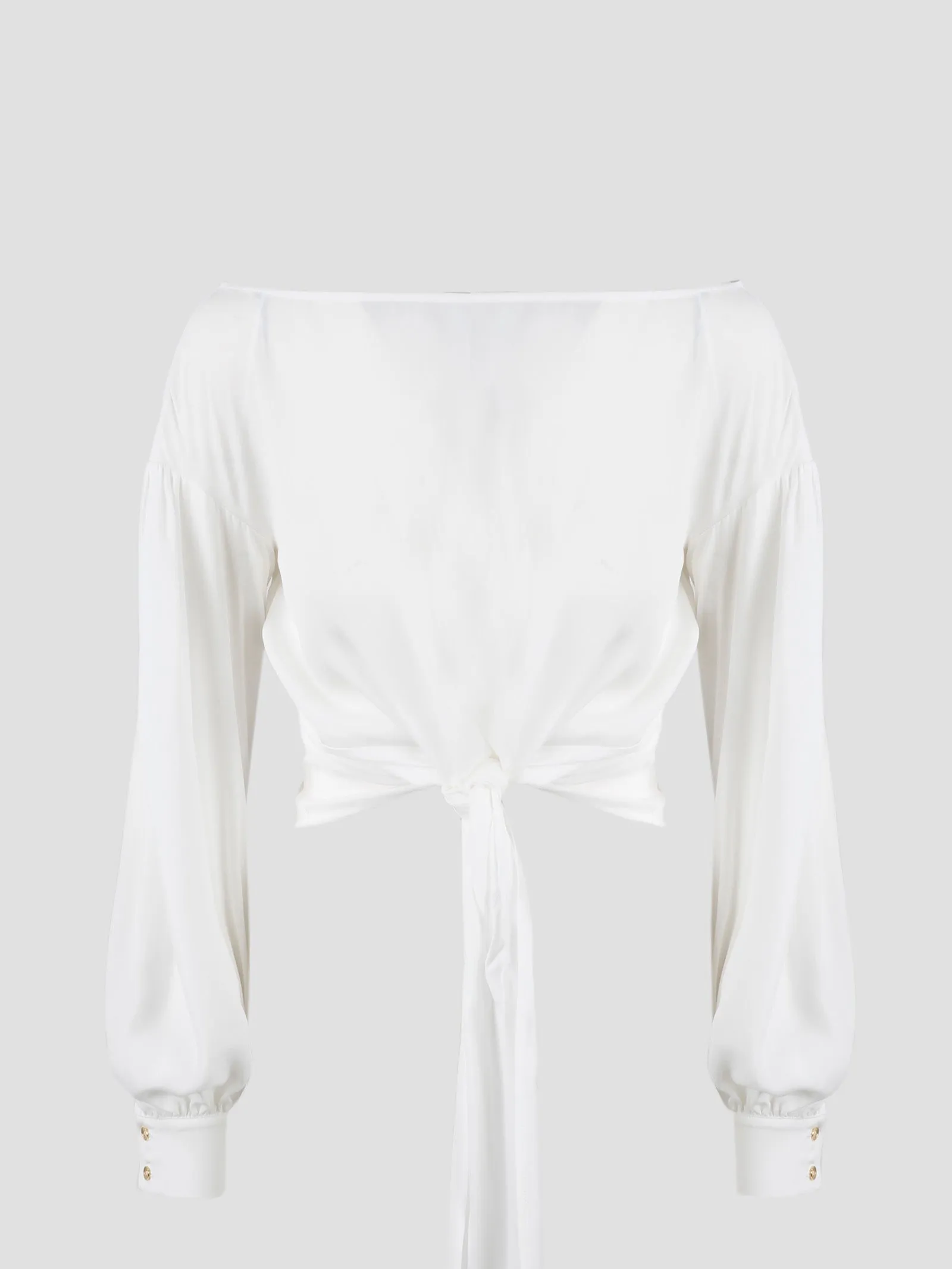 Pinko Round-Neck Knot-Detailed Blouse