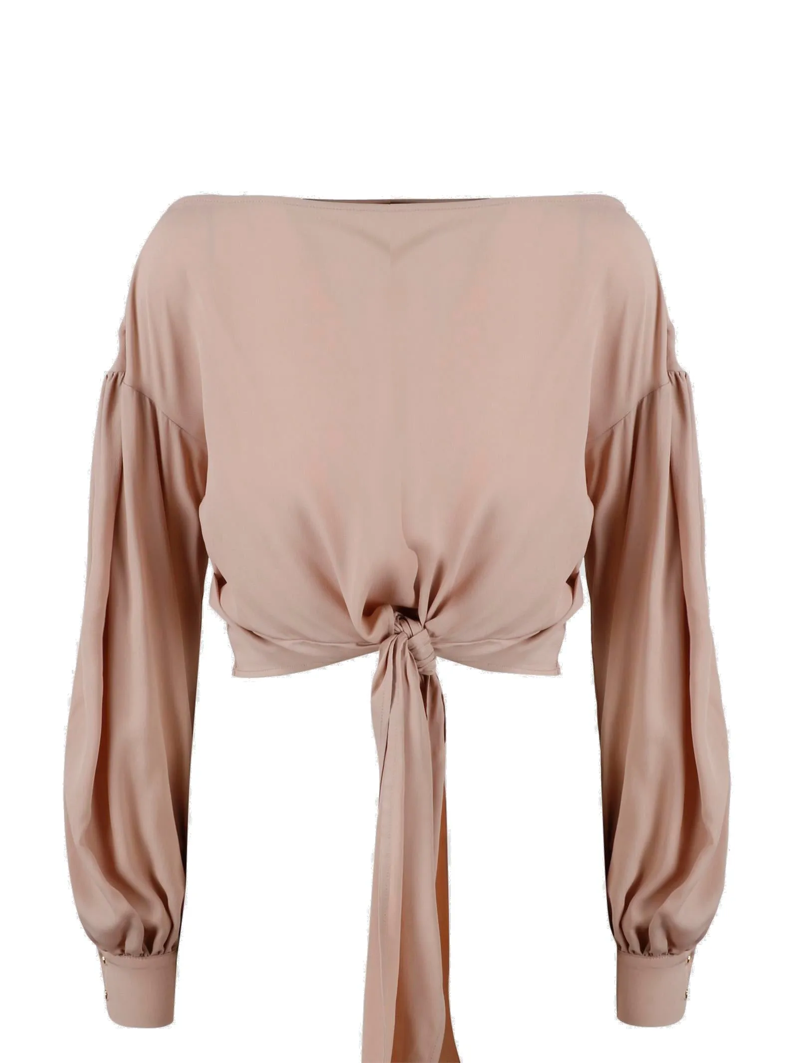 Pinko Round-Neck Knot-Detailed Blouse