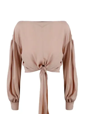Pinko Round-Neck Knot-Detailed Blouse