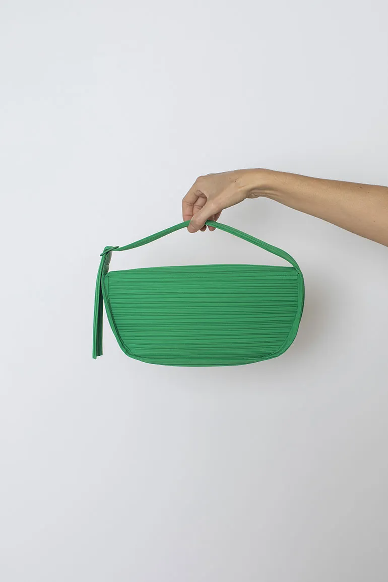 Pleats Half Moon Bag - Green