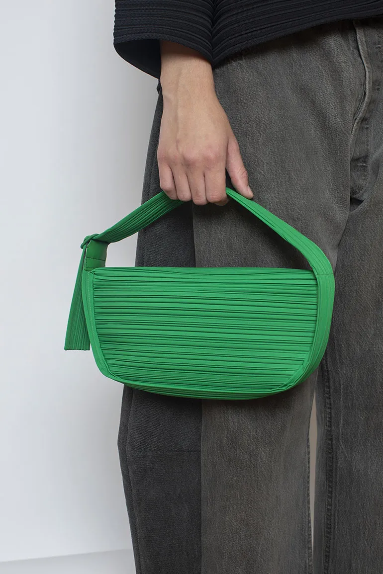 Pleats Half Moon Bag - Green