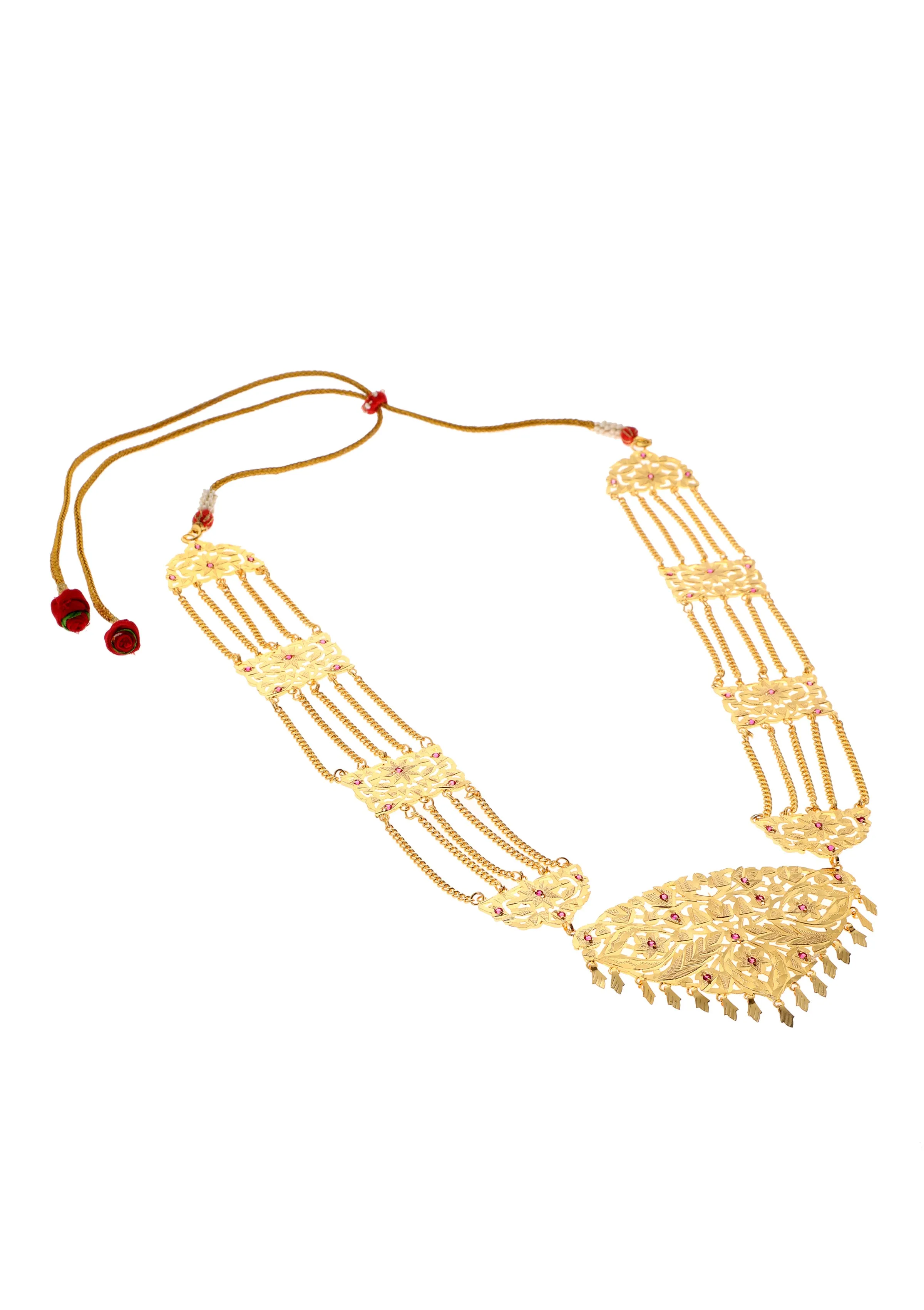 Rani Haar Gold Tone Silver Necklace
