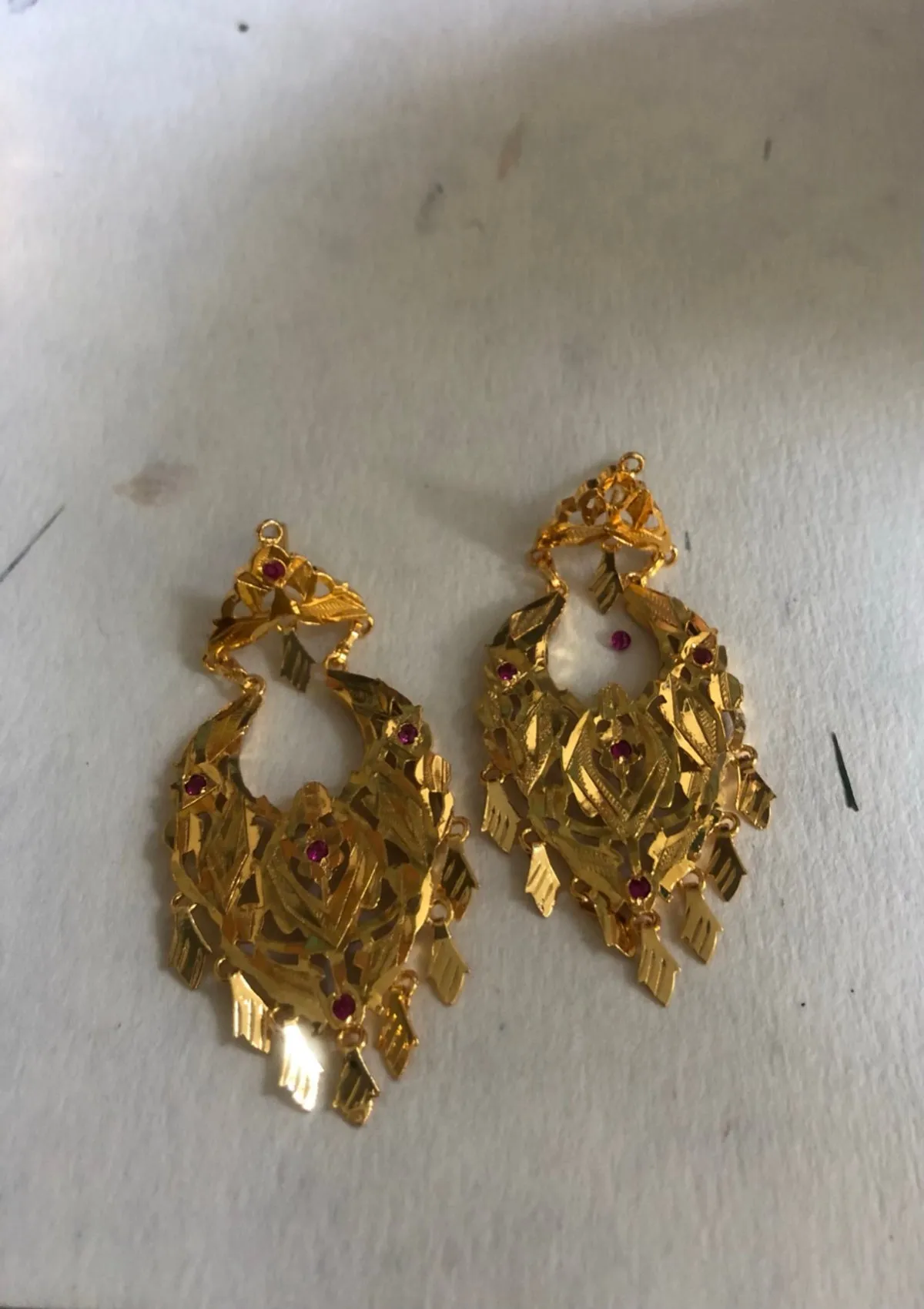 Raniya Handmade Gold Tone Silver Earrings