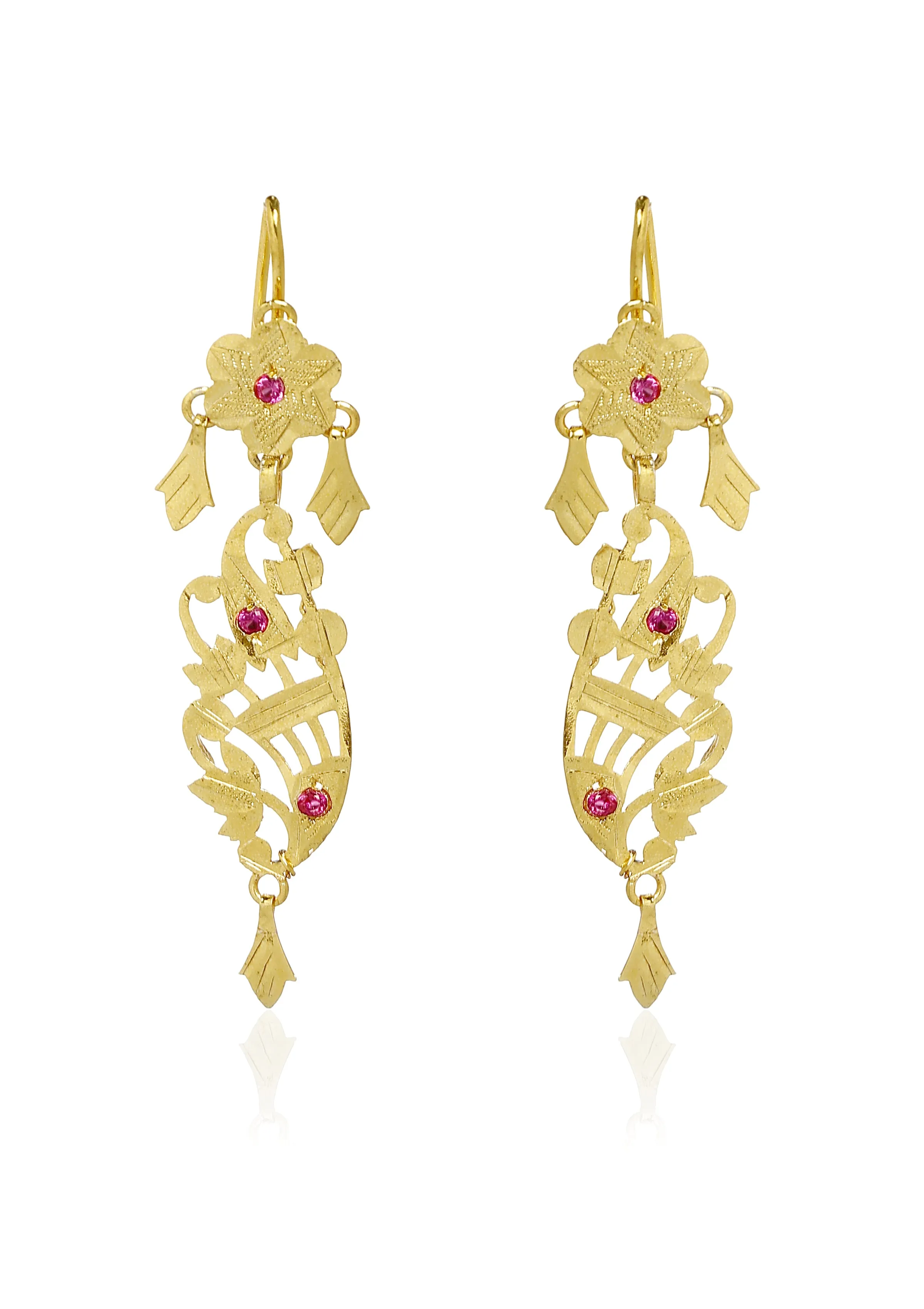 Rehnuma Gold Tone Silver Necklace & Earrings Set