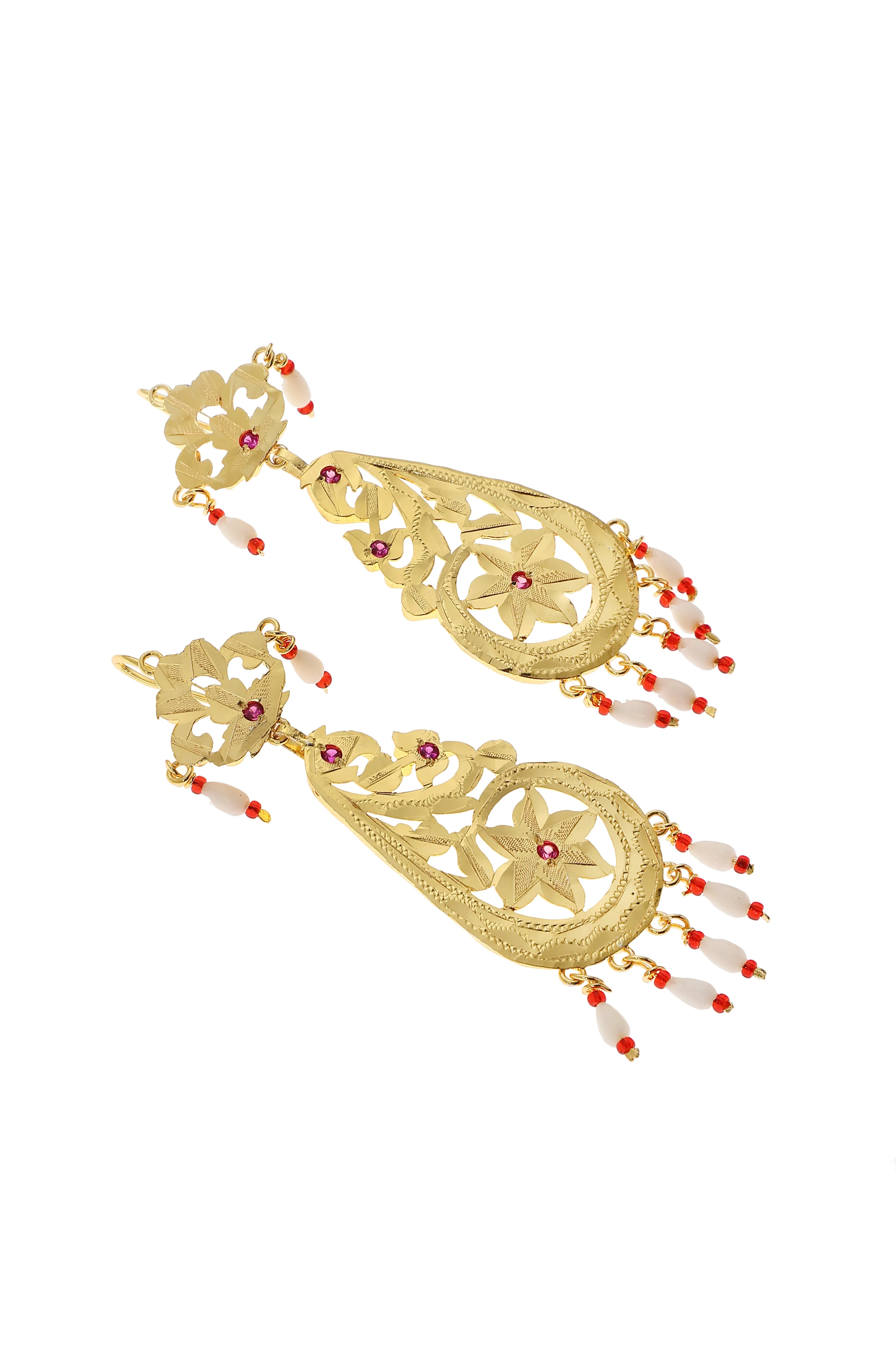 Roopa Gold Tone Silver Earrings