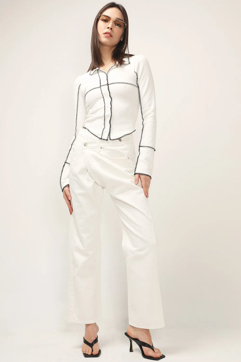 Rory Contrast Stitch Top
