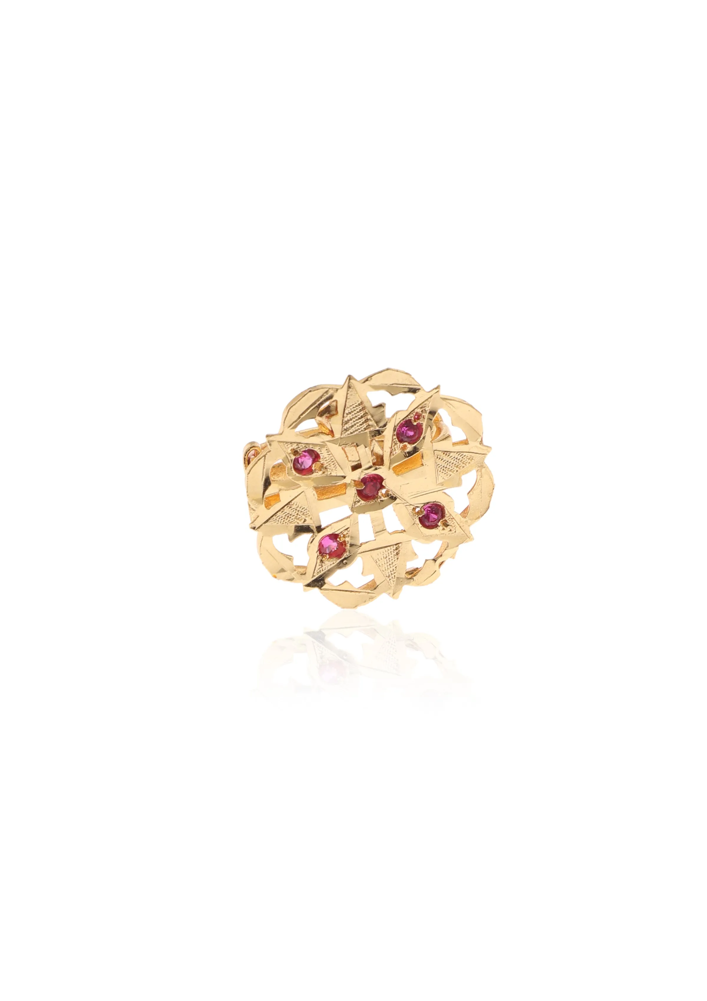 Saaru Handmade Gold Tone Silver Ring