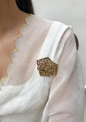 Sadhna Gold Tone Silver Brooch