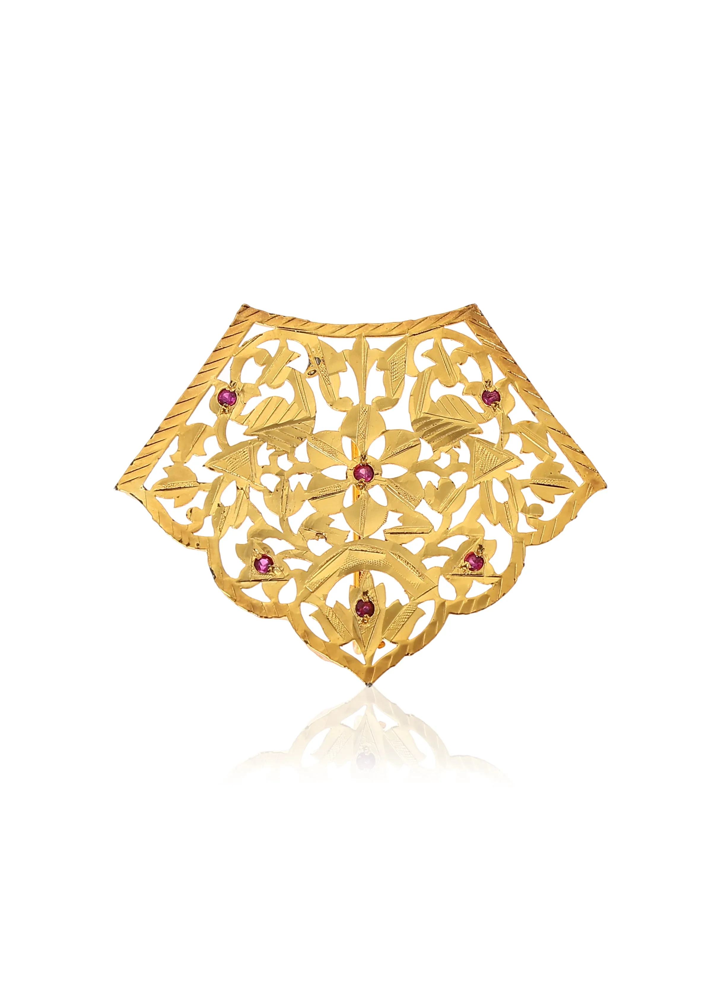 Sadhna Gold Tone Silver Brooch