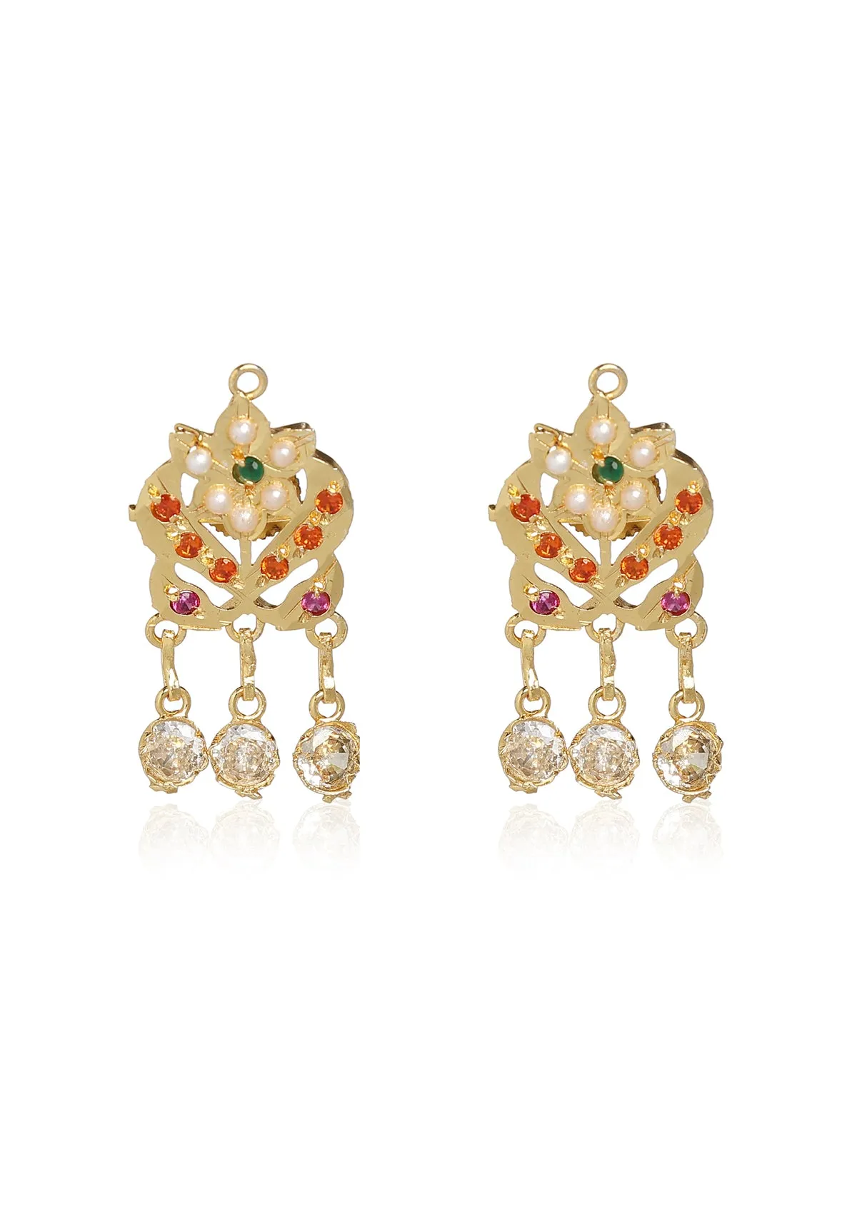 Sankla Gold Tone Silver Necklace & Earrings Set