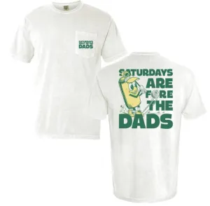Saturdays Are Fore The Dads Golf Pocket Tee - White