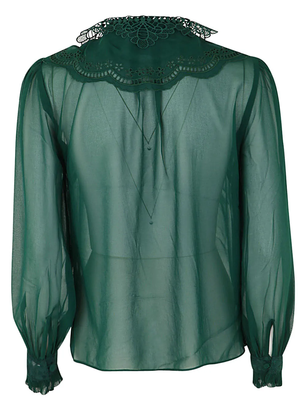 Self-Portrait Tie-Neck Lace Detailed Blouse