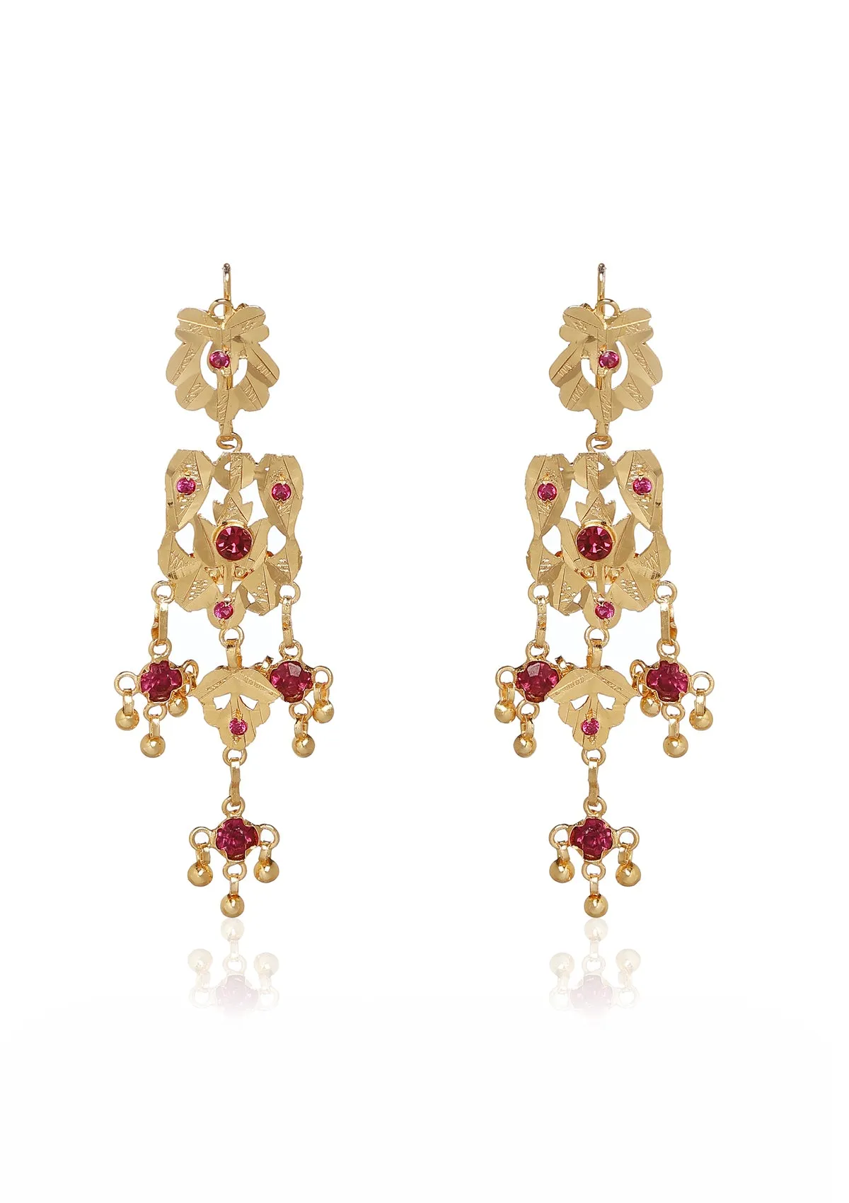 Shabnami Gold Tone Silver Necklace & Earrings