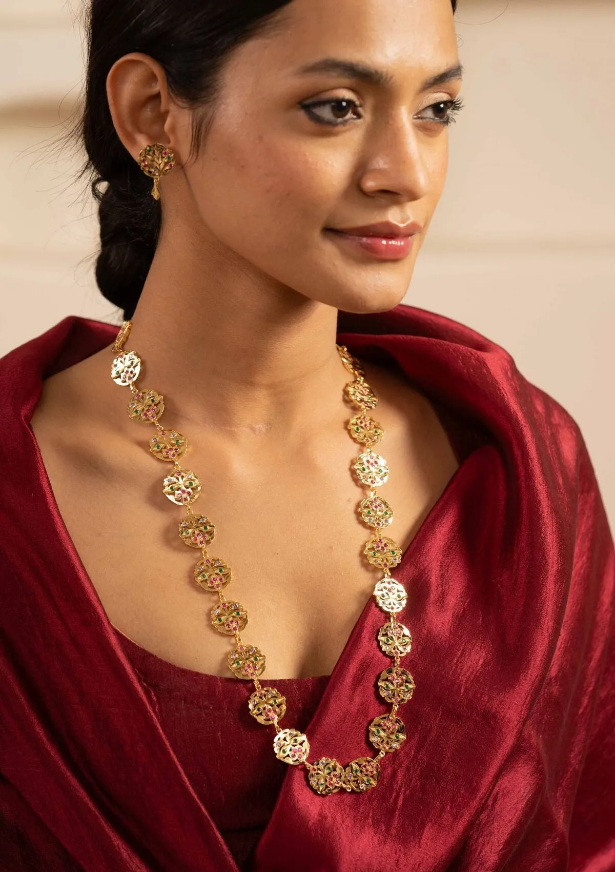 Shanta Gold Tone Silver Necklace