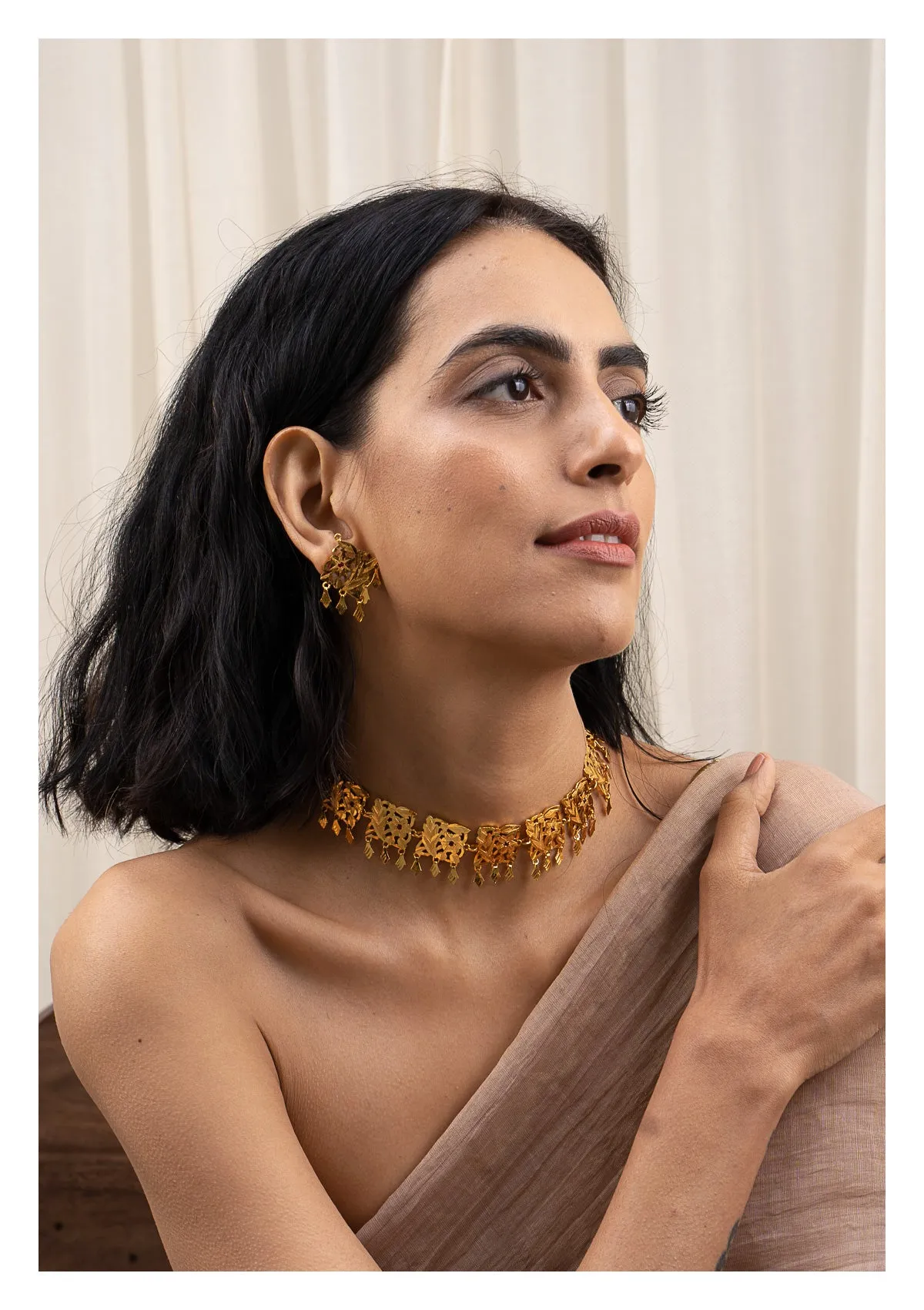 Shashi Handmade Gold Tone Silver Necklace
