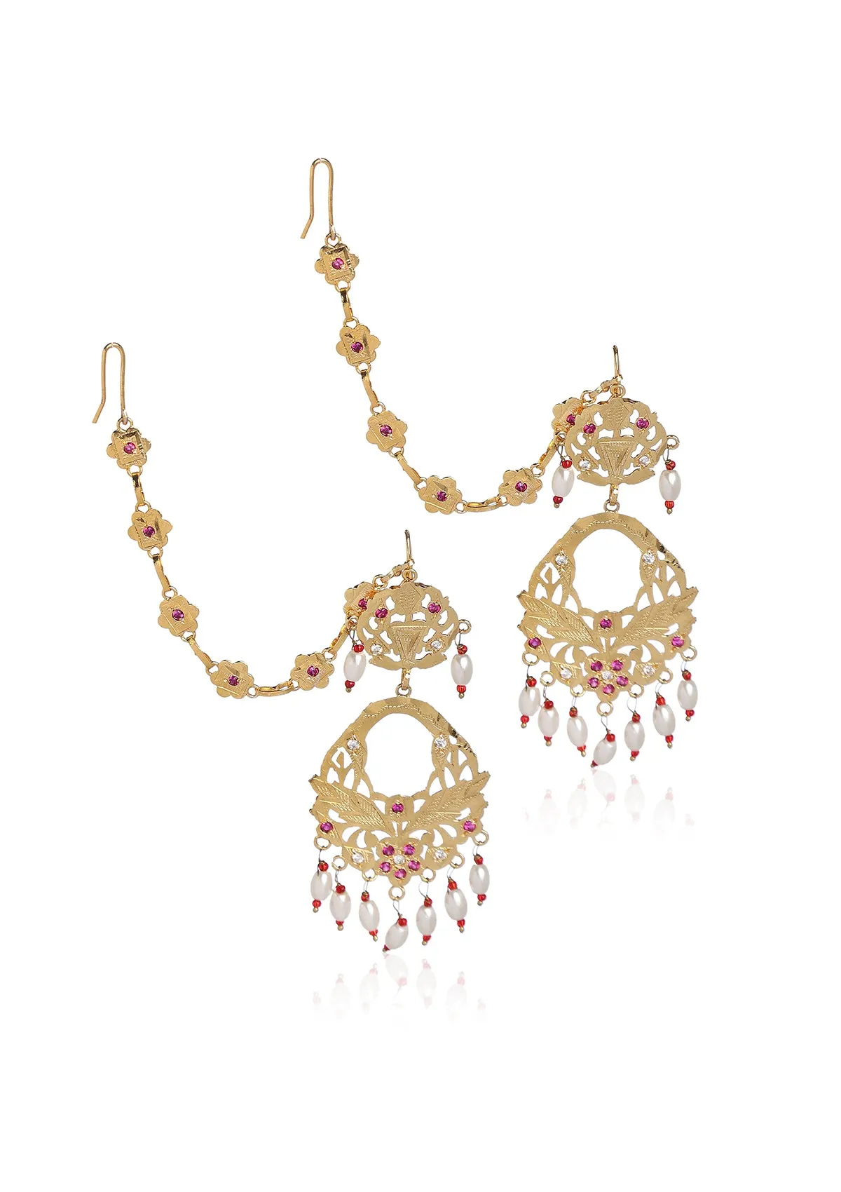 Shashikala Gold Tone Silver Earrings