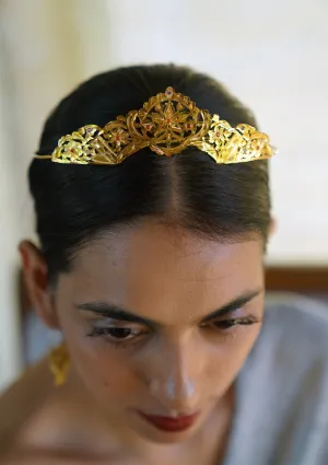 Shazia Handmade Gold Tone Silver Tiara