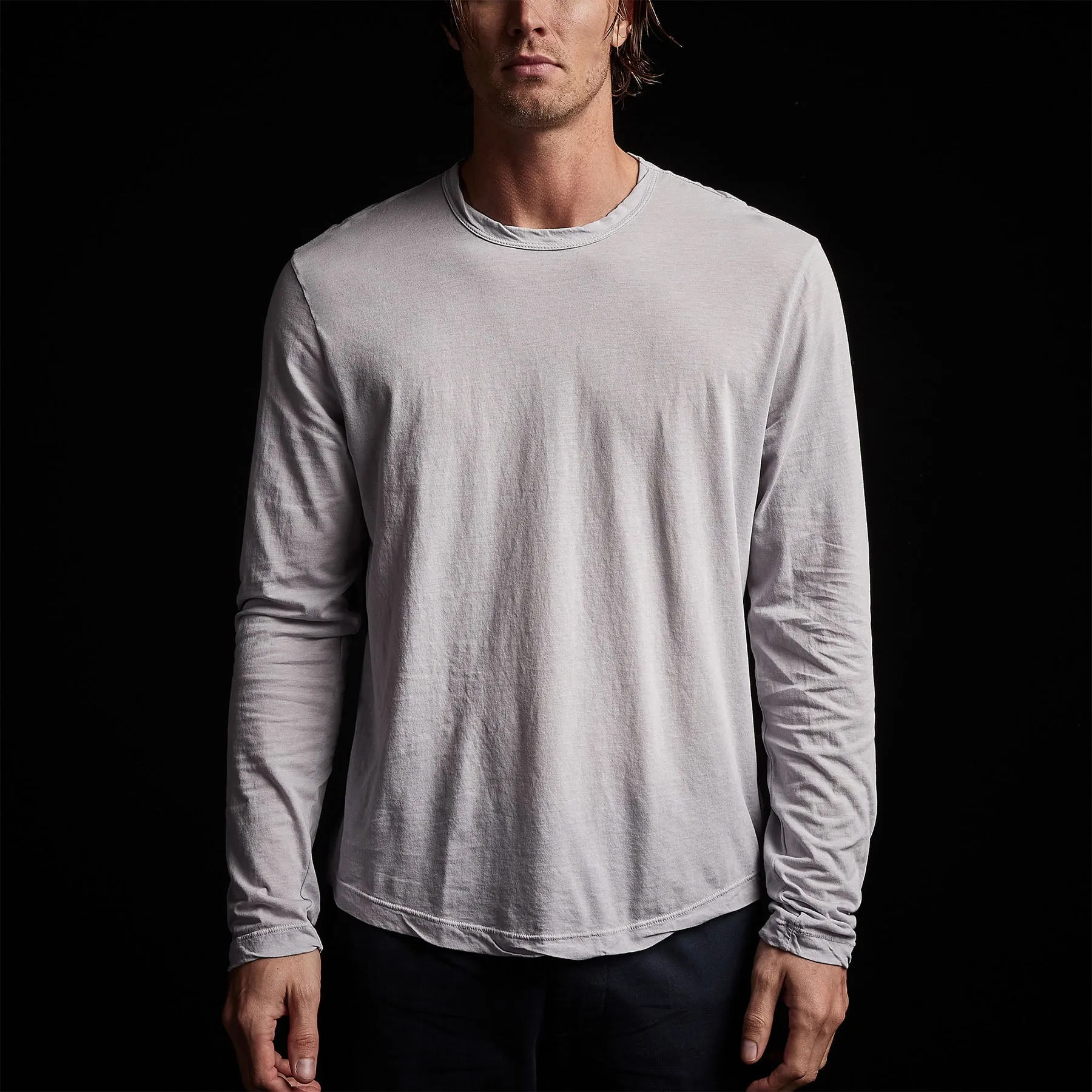 Shirttail Hem Crew - Arctic Pigment
