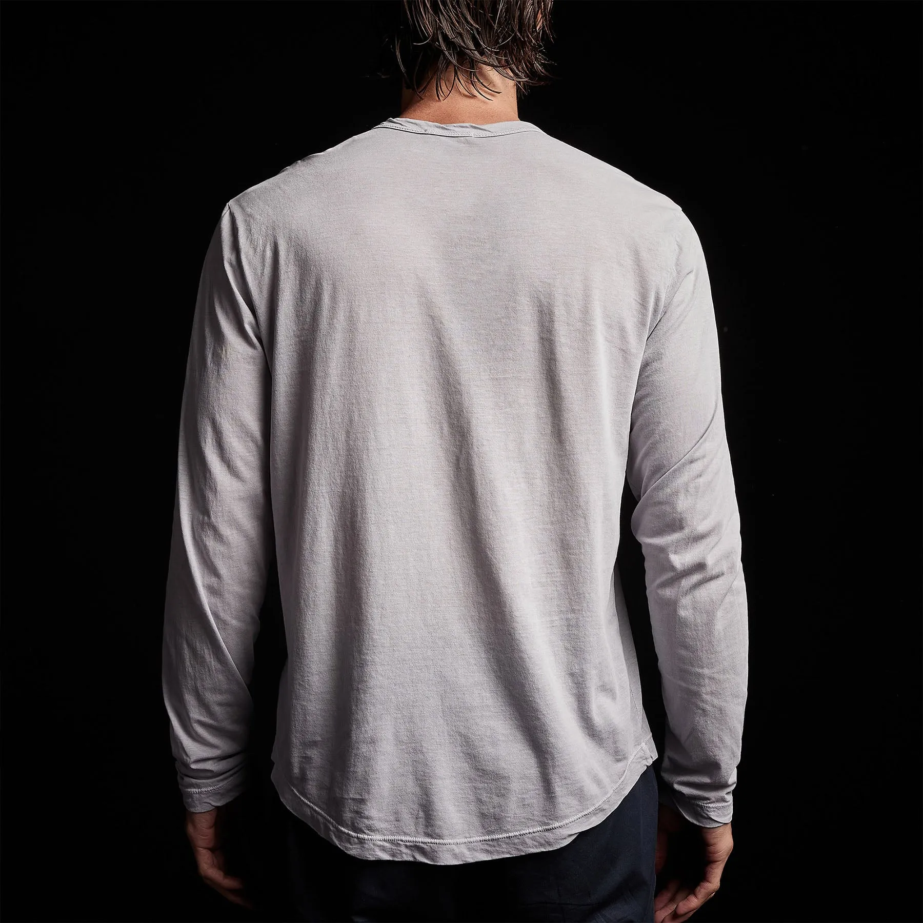 Shirttail Hem Crew - Arctic Pigment