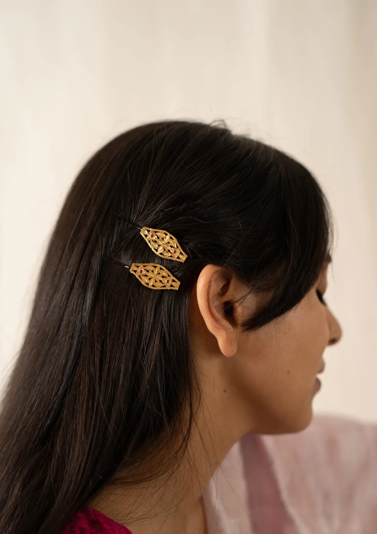 Shishir Handmade Silver Hairpin - Set of 2