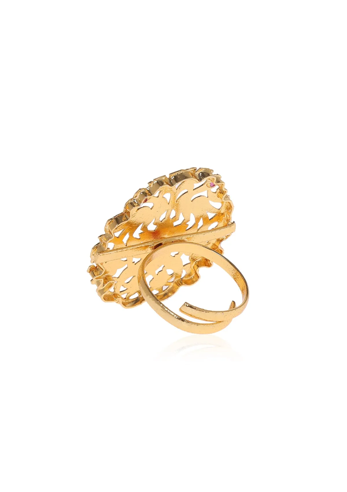 Shubhra Gold Tone Silver Ring