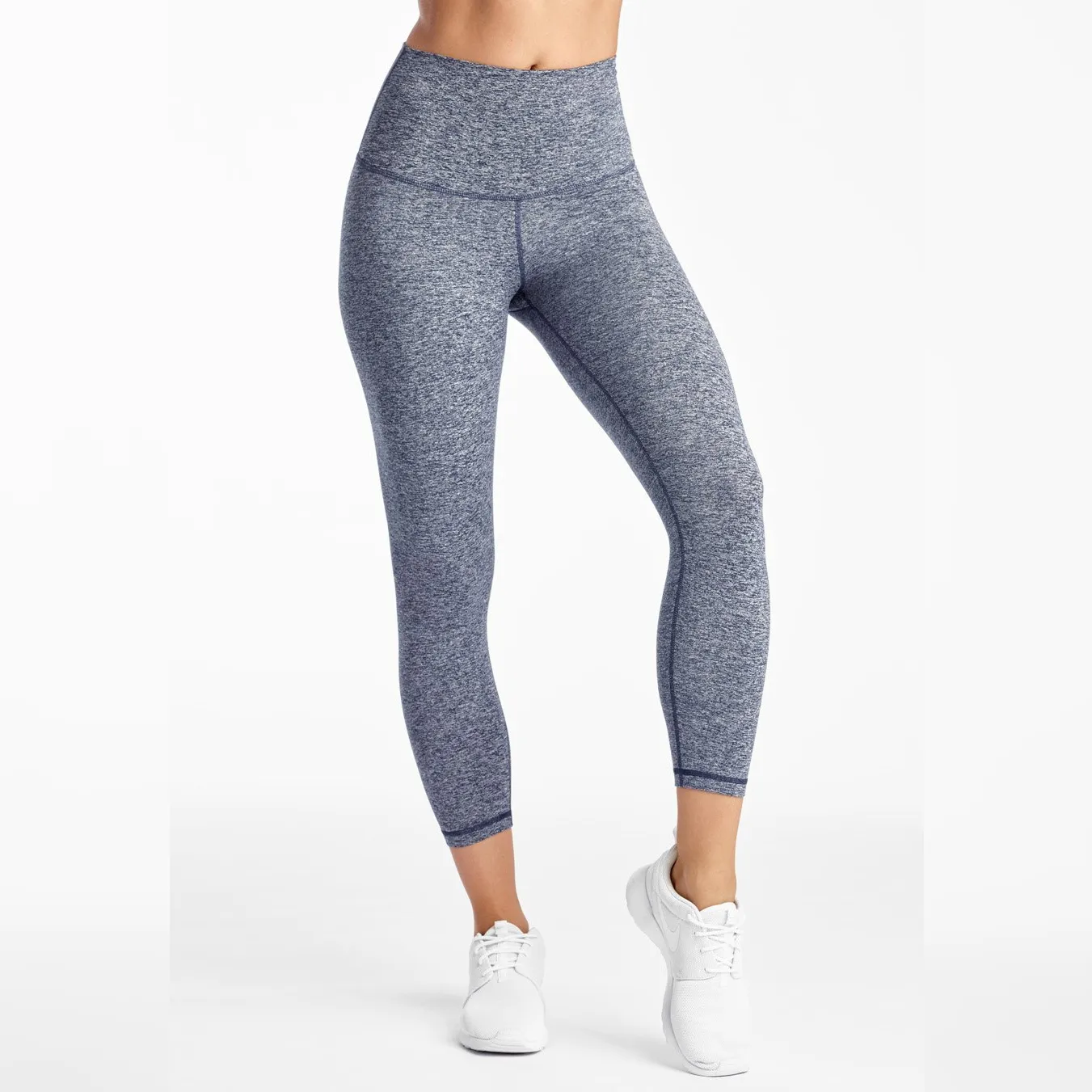 Signature Crop Jersey Moss - Heather Navy