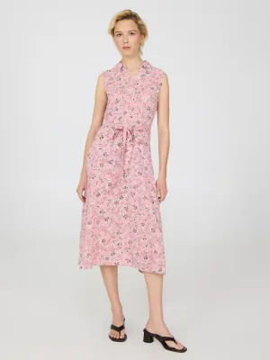 Sleeveless Floral Print Midi Dress