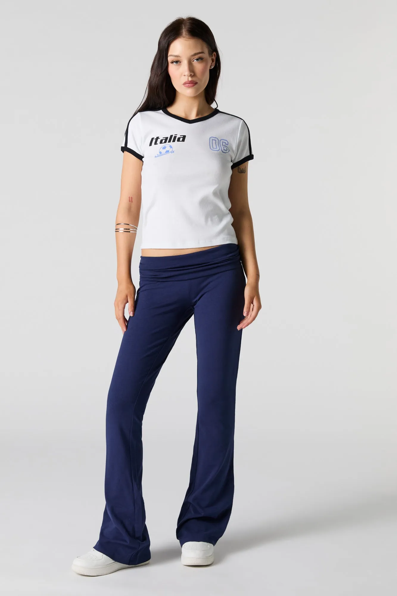 Sporty Graphic Ringer T-Shirt