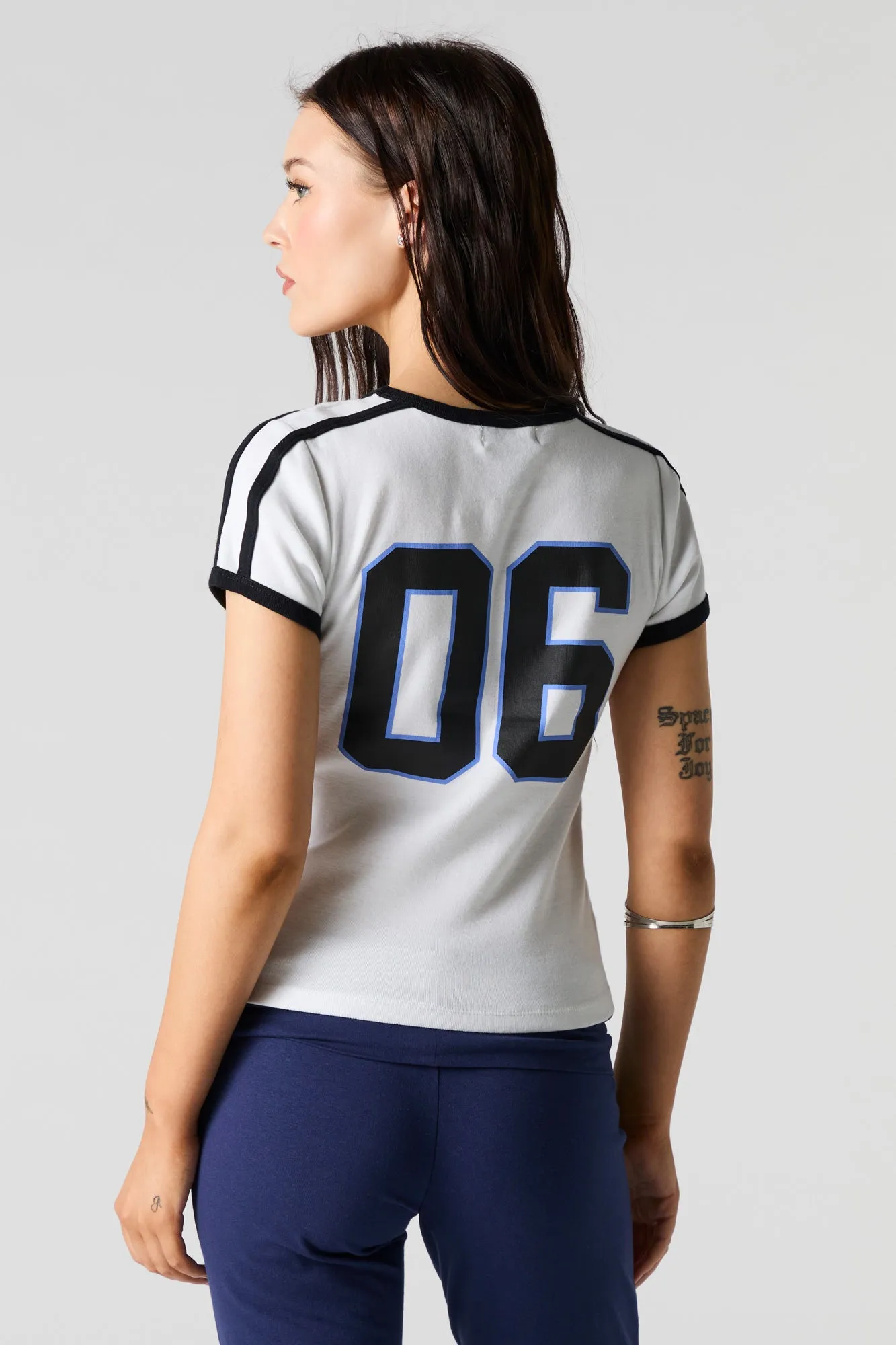 Sporty Graphic Ringer T-Shirt