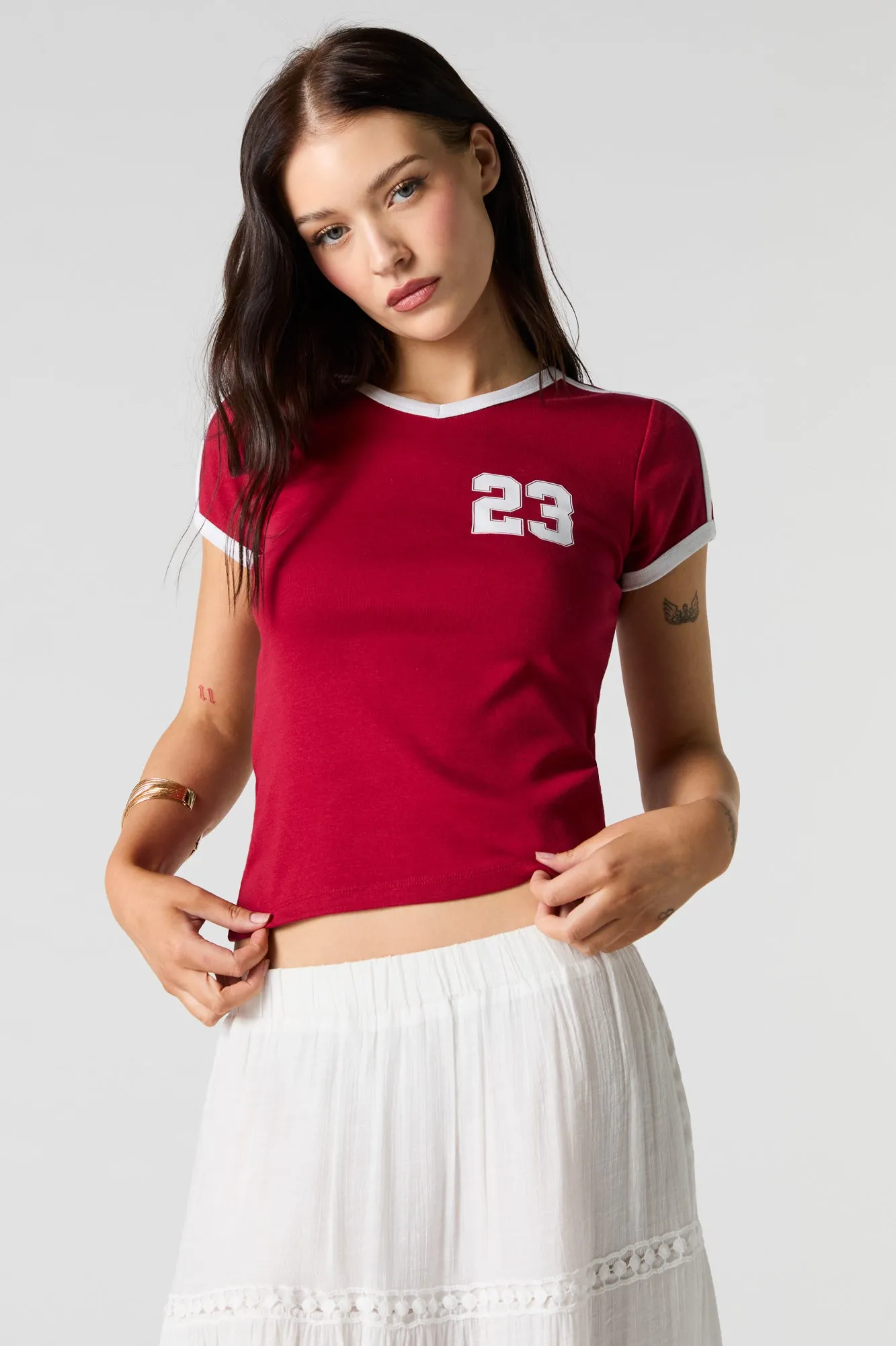 Sporty Graphic Ringer T-Shirt